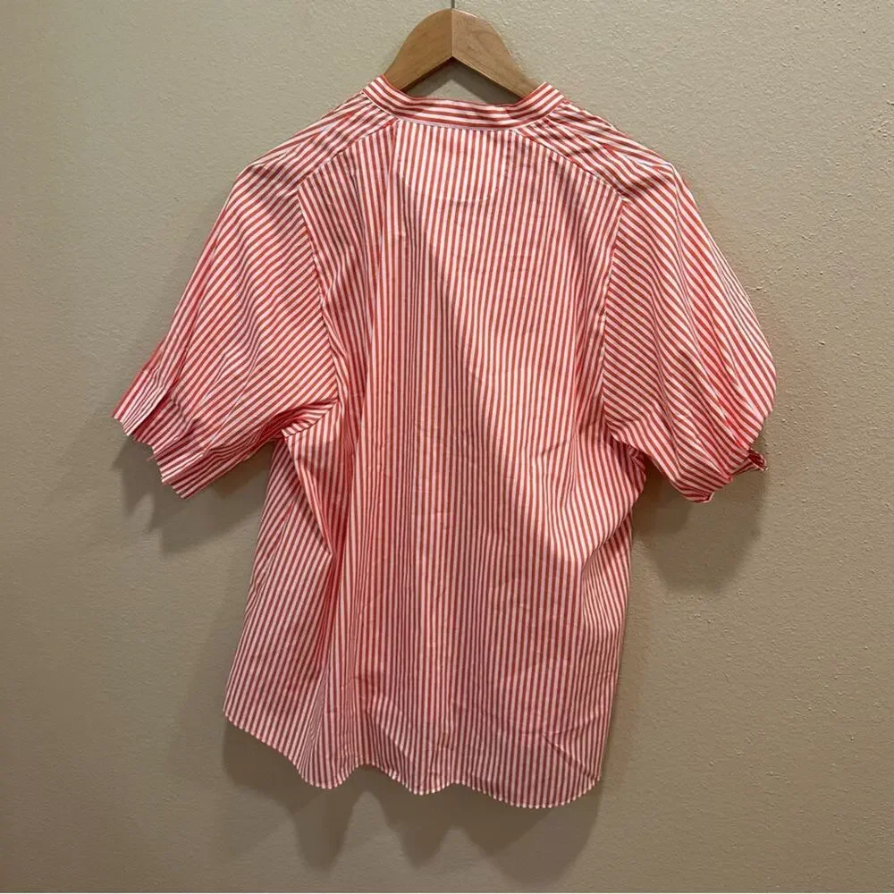 NWT Tuckernuck Le Sarte Pettegole Orange Striped Floral Top Medium - Picture 5 of 12